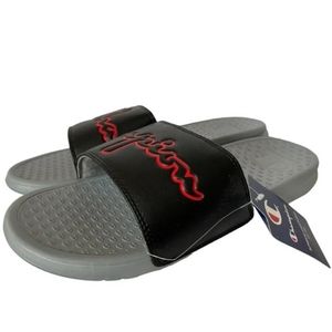 Mens Champion Slides Size 13 NEW Black Grey NWT